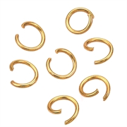 O-ringe. Åben. PVD 18k forgyldt rustfri stål. Grade A. 6 mm. 15 stk.